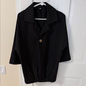Women’s black pinstripe blouse